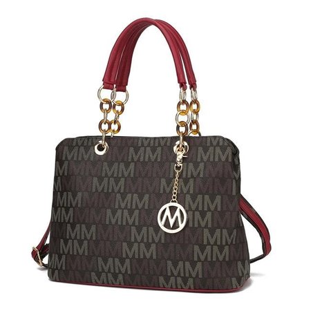 MKF COLLECTION BY MIA K MKF Collection by Mia K MKF-MU6361RD Elisa M Signature Tote & Shoulder Bag; Red MKF-MU6361RD